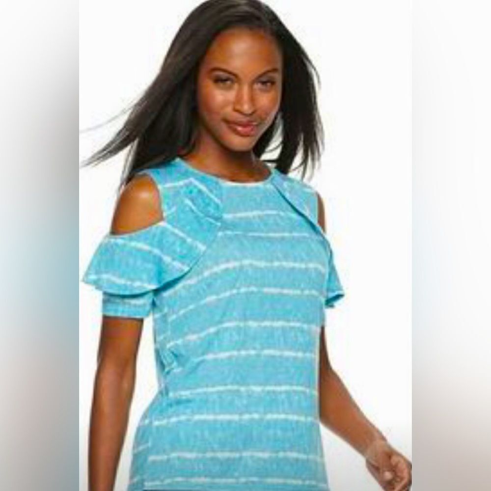 NWOT … JUICY COUTURE “Size: M” Tye Dyed Cold Shoulder Top